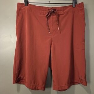 prAna Swim Trunks Surf Board Shorts Lightweight Unlined, Men's Size 36, Rust